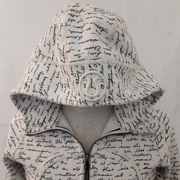Lululemon Rare Scuba Hoodie II Manifesto Script Ghost Black White Jacket - XS - Picture 8 of 11